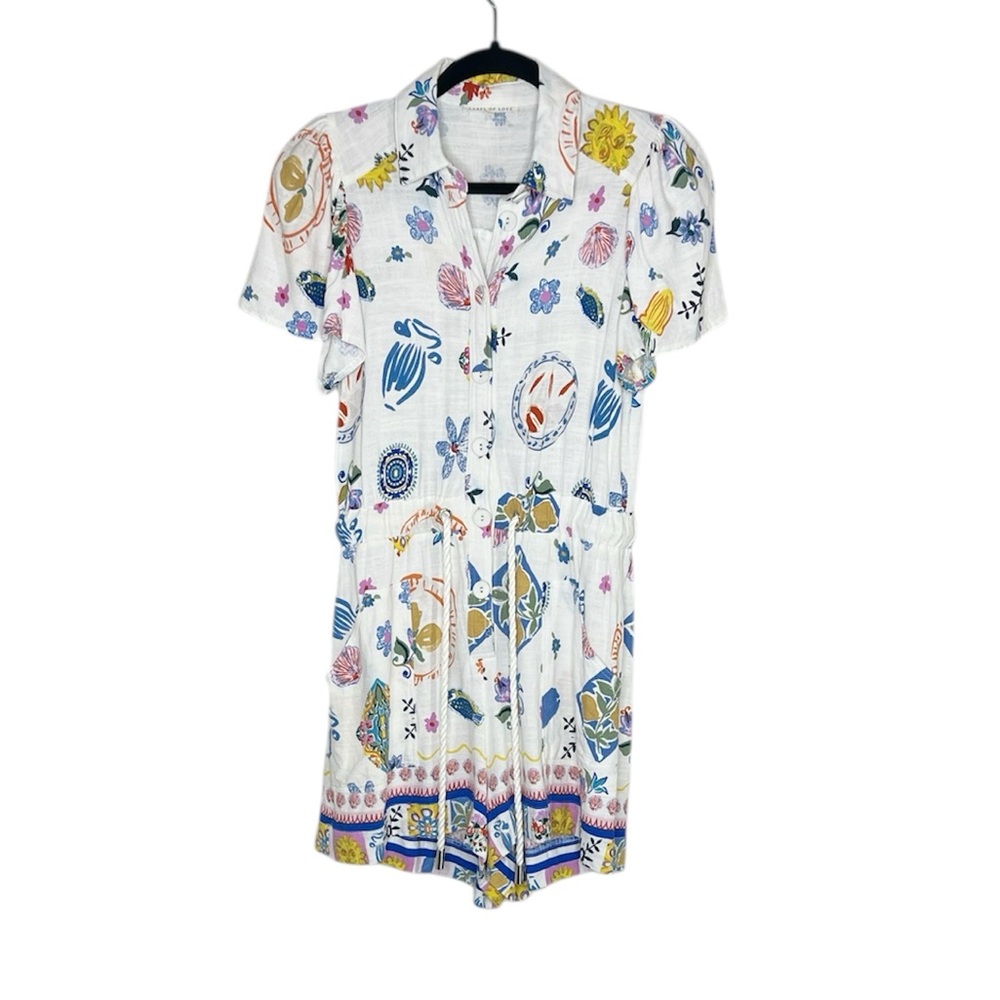 Label of Love Portofino Linen Blend Playsuit Romper size Small